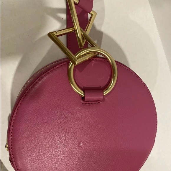 Tara Zadeh Azar Leather Clutch Fuchsia Retail $570 Made In Spain - Picture 10 of 11